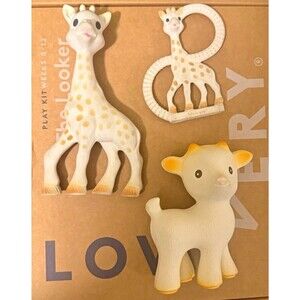 Vulli Sophie la Girafe Large & Small & Goat Natural Rubber Teething Toy lot